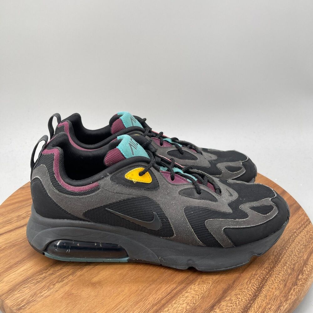 Nike Air Max 200 Bordeaux Shoes Mens Size 12 Black Running Comfort Walking Gym